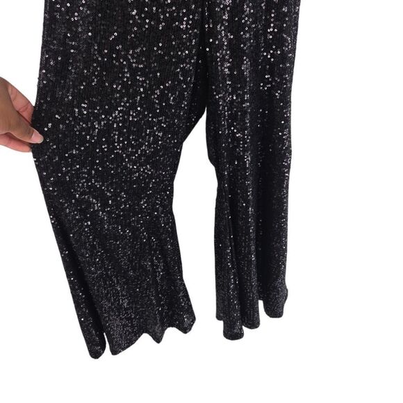 NTW Eloquii Bell Bottom Black Sequin Pants - Picture 4 of 8